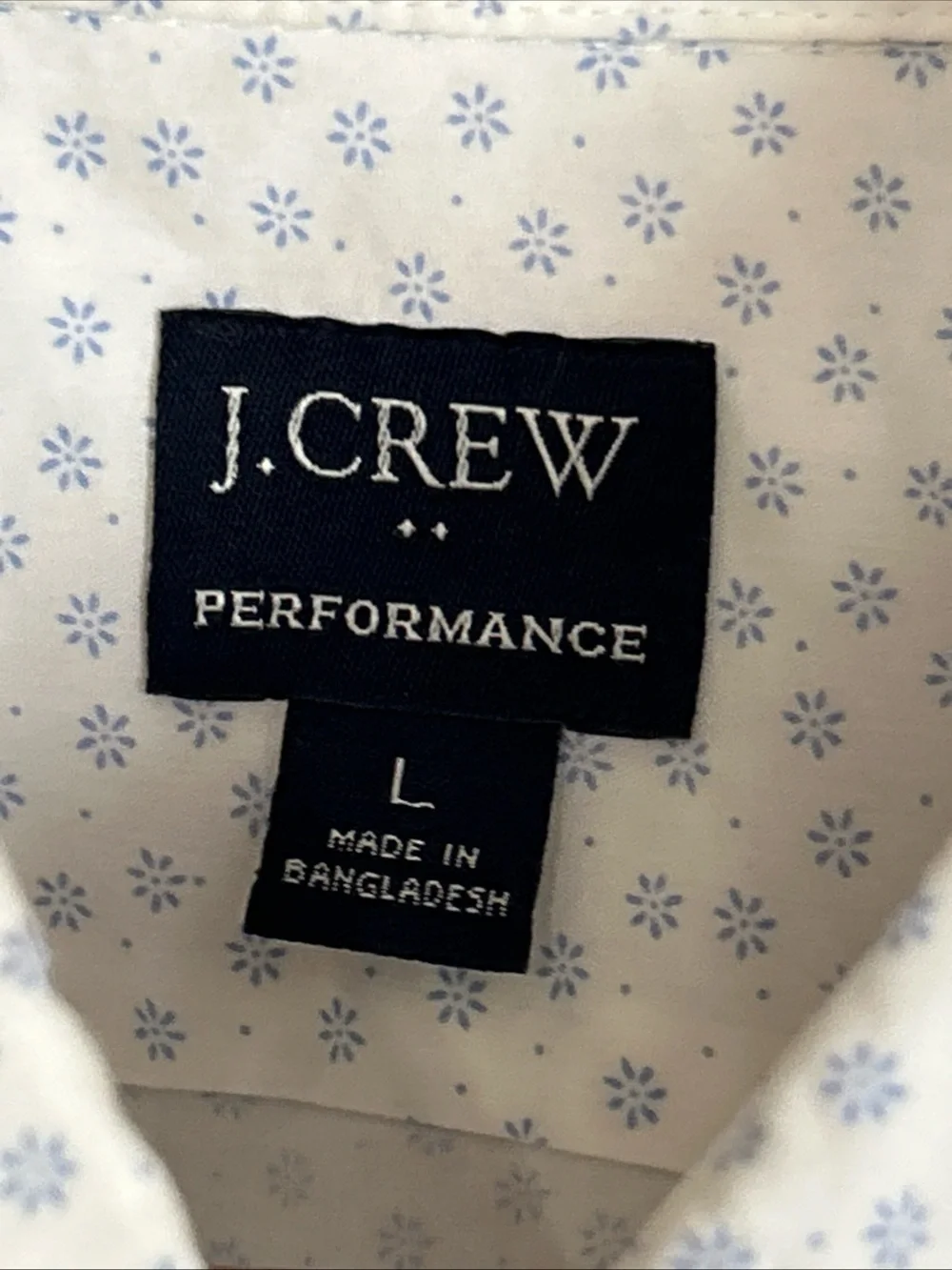 J.Crew Slim Untucked Men's Size Large White w/Blue Floral & Dots Details Preppy